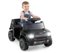 GYMAX Kids Ride on Car, 12V Battery Powered Toy Car with Lights, Music, Horn and Wireless Connection, Children Electric Vehicle for 18-96 Months Old+ (Black)