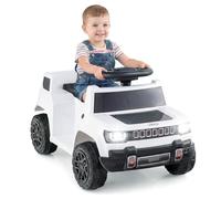 GYMAX Kids Ride on Car, 12V Battery Powered Toy Car with Lights, Music, Horn and Wireless Connection, Children Electric Vehicle for 18-96 Months Old+ (White)