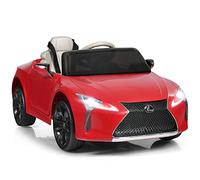 GYMAX Kids Ride on Car, 12V Licensed Lexus Battery Powered Car with Remote Control, USB, MP3, Music, High/Low Speed, Spring Suspension & Slow Start, Children Electric Vehicle for Girls Boys (Red)