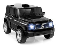 GYMAX Kids Ride on Car, 12V Licensed Mercedes Benz Toy Car with Remote Control, Music, Horn, Lights, USB, Wireless Connection, Toolbox & Slow Start, Children Electric Vehicle for 3 Years Old+ (Black)
