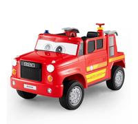 GYMAX Kids Ride on Fire Engine, 12V Children Electric Car with Remote Control, Water Sprayer, Music, Alarm and Lights, Battery Powered Toy Car for 3 Years Old+