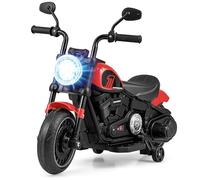 GYMAX Kids Ride On Motorcycle, 6V Children Electric Motorbike with Training Wheels, Headlight, High/Low Speed & Soft Start, Toddlers Motor Bike for Indoor Outdoor (Red)