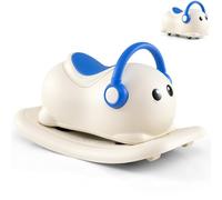 GYMAX Kids Rocking Horse, 3 in 1 Toddler Ride On Car with Hidden Storage & Detachable Balance Board, Foot to Floor Sliding Car Indoor Rocking Toy for 1-3 Years Old Boys Girls