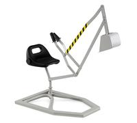 GYMAX Kids Sand Digger, Children Construction Excavator with 2-Handed Controls, Flexible Shovel & 360° Rotatable Function, Toy Excavator for Sand Dirt Snow (Grey+Black, Irregular Base: 112x40x64cm)