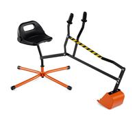 GYMAX Kids Sand Digger, Children Construction Excavator with 2-Handed Controls, Flexible Shovel & 360° Rotatable Function, Toy Excavator for Sand Dirt Snow (Orange, Cross Base: 123x62x62cm)