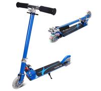 GYMAX Kids Stunt Scooter, Folding Kick Push Scooter with 2 Flashing Wheels and Adjustable T-bar, Perfect as a Gift for 4-13 Years Boys Girls