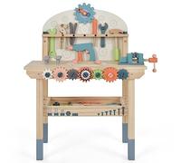 GYMAX Kids Workbench, Wooden Children Play Workbench with 8 Tools Toy, 53 Accessories, Storage Shelf & Magnetic Rack, Toy Tool Bench for 3 Years Old + Boys Girls, 60 x 30 x 79 cm