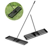 Gymax Lawn Leveling Rake 91 cm x 25 cm Heavy Duty Level Lawn Tool in Black Gymax Black 91 cm x 25 cm