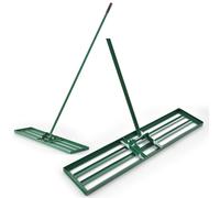 Gymax Lawn Leveling Rake Landscape Rake Heavy Duty With Handle 91 cm x 25 cm in Green Gymax Green 91 cm x 25 cm