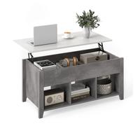 Gymax Lift Up Coffee Table Rising Center Table Accent Table With Lift Top in Grey Gymax Grey