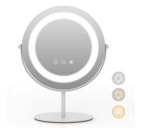 Gymax Makeup Vanity Mirror Dimmable Led Lighted Round Mirror Touch Screen In White White One Size