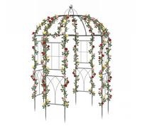 Gymax Metal Gazebo Birdcage Shape 203 x 203 cm Garden Pavilion Plant Trellis in Black Gymax Black 203 x 203 cm