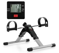 GYMAX Mini Exercise Bike, Portable Arm & Leg Peddler Machine with LCD Display and Adjustable Resistance, Under Desk Pedal Exerciser for Home Office Training