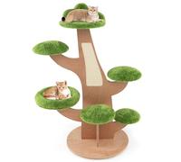 GYMAX Modern Cat Tree, Wooden Cat Tower with Scratching Posts/Board and Platforms, Multi-level Cat Play Center for Kittens & Adult Cats (8 Tiers)