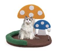 GYMAX Mushroom Cat Bed, Multifunctional Cat Tree House Kitten Bed