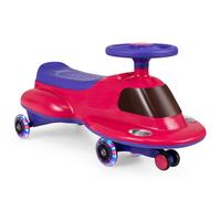 Gymax No Battery Twist & Go Swing Car With LED Wheels for Ages 3-8 in Pink Gymax Pink