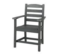 Gymax Patio Bistro Adirondack Armchair Outdoor Dining Chair With Footrest in Grey Gymax Grey