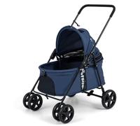 GYMAX Pet Stroller for Small Medium Dogs, Foldable Carrier Stroller (Navy)