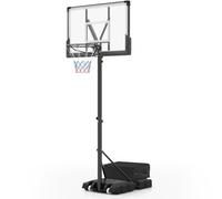 Gymax Portable Basketball Hoop 4.1-10 FT Adjustable Basketball Goal System in Black Gymax Black
