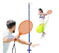 GYMAX Portable Tetherball Tennis Set, 3 Level Height Adjustable Tetherball Equipment with Ball, 2 Bats, Outdoor Game Fun for Backyard, Lawn, Sand and Beach, Aged 5+