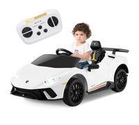 Gymax Ride on Car 12V Battery Powered Electric Vehicle Toy Lamborghini-White in White Gymax White