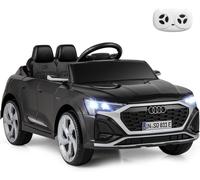 Gymax Ride On Car Electric Toy Audi SQ8 With Remote Control Lights & Music in Black Gymax Black