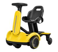 Gymax Ride on Drift Car 6V Electric Go Kart With Adjustable Seat in Yellow Gymax Yellow