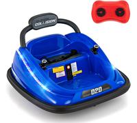 Gymax Ride On Electric Bumper With Flashing Lights Music & Remote Control in Blue Gymax Blue