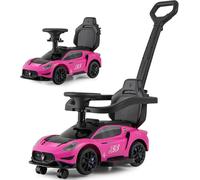 Gymax Ride on Push Car Sliding Car Walker With Music & 2 Universal Wheels in Pink Gymax Pink