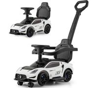 Gymax Ride on Push Car Sliding Car Walker With Music & 2 Universal Wheels in White Gymax White