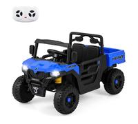 Gymax Ride On Toy Dumper Truck With Electric Dump Bed & Music LED Lights in Blue Gymax Blue