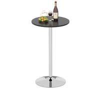 Gymax Round Bar Table 103cm Height Pub Table With MDF Top & Metal Frame in Black Gymax Black