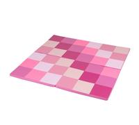 Gymax Set of 2 Patchwork Activity Mat Folding Play Mat Large Crawl Floor Mat in Pink Gymax Pink