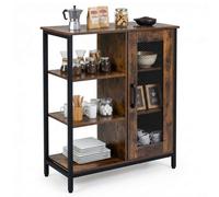 Gymax Sideboard Storage Cabinet Kitchen Bar Cabinet with Adjustable Shelves in Brown Gymax Brown