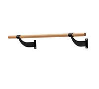 GYMAX Single Ballet Barre, 4FT Wall-Mounted Ballet Bar, Beech Wood Fitness Dance Bars for Stretch, Yoga & Workout, Natural + Black, 120 x 31 x 15 cm (L x W x H)