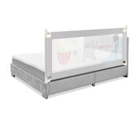 Gymax Single Toddler Bed Guard Height Adjustable Baby Bed Rail 175cm in Grey Gymax Grey
