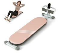 GYMAX Sit Up Bench, Foldable Abdominal Training Workout Bench with 3 Adjustable Angles and Length, Versatile AB Crunch Machine for Home Gym Fitness Equipment, 150KG Weight Capacity