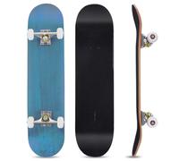 GYMAX Skateboard, 31 x 8 Inch Complete Skateboard with ABEC-7 Ball Bearings, 7-Layer Maple Wood Deck Double Kick Standard Skateboards for Kids Adult Beginners, Blue