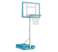 GYMAX Swimming Pool Basketball Hoop, 143-171cm Height Adjustable Poolside Basketball Goal System with Wheels and Fillable Base, Outdoor Indoor Portable Basketball Net Set for Kids Teens Adult