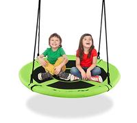 GYMAX Swing Seat with 100-160CM Adjustable Rope, Oxford Fabric Tree Swing, Hanging Chair for Kids and Adults, Holds up to 150kg (Green, Round)