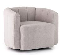 Gymax Swivel Barrel Chair Upholstered Sherpa Accent Chair Pumpkin Shaped in White Gymax White