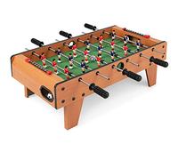 GYMAX Table Top Football Game, Foosball Table Games with Wooden Frame, Outdoor Indoor Tabletop Soccer Game for Kids Adults, 70×37×24cm