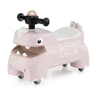 GYMAX Toddler Ride on Car, Kids Sit on Toy with Under Seat Storage, Lights, Music & Horn, Outdoor Indoor Foot to Floor Sliding Car for 18+ Months Old (Pink)