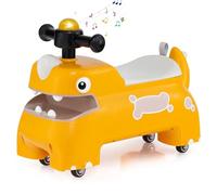 GYMAX Toddler Ride on Car, Kids Sit on Toy with Under Seat Storage, Lights, Music & Horn, Outdoor Indoor Foot to Floor Sliding Car for 18+ Months Old (Yellow)