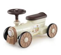 GYMAX Toddler Ride on Car, Kids Sit on Train with Under Seat Storage and Whistle Sound, Outdoor Indoor Foot to Floor Sliding Car for 19-36 Months (Beige)