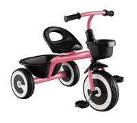 GYMAX Toddler Tricycle, 3 Wheel Kids Trike with Adjustable Seat, Front & Rear Storage Baskets and Heavy-Duty Carbon Steel Frame, Toddler Bike for Boys & Girls 1.5-5 Years Old (Pink)