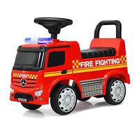 GYMAX Toddlers Ride On Car, Licensed Mercedes Benz Toddlers Push Along Car with Under Seat Storage, Lights & Sounds, Kids Sit On Vehicle for Indoor Outdoor (Fire truck)