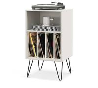 Gymax Turntable Display Shelf Record Player Stand Vinyl Storage Table in White Gymax White