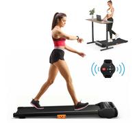 Gymax Under Desk Treadmill 2-in-1 Compact Walking Machine Walking Pad in Black Gymax Black