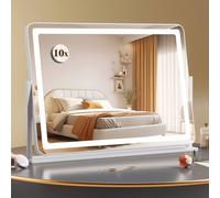 Gymax Vanity Mirror With Light 80 X 55 Cm Makeup Mirror With Touch Control In White White One Size
